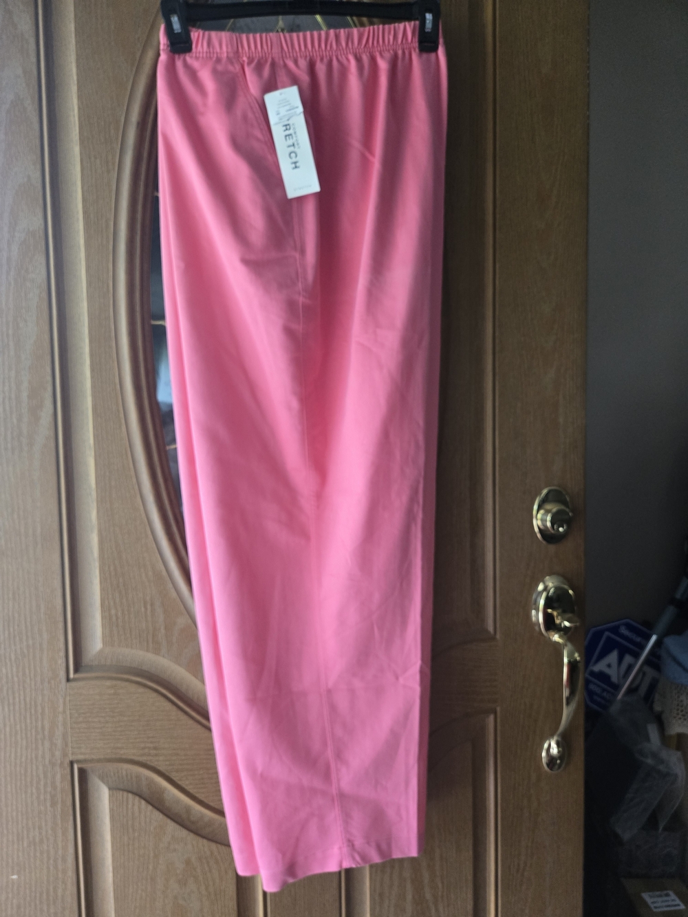 Stretch Waist Pants in Bright Pink